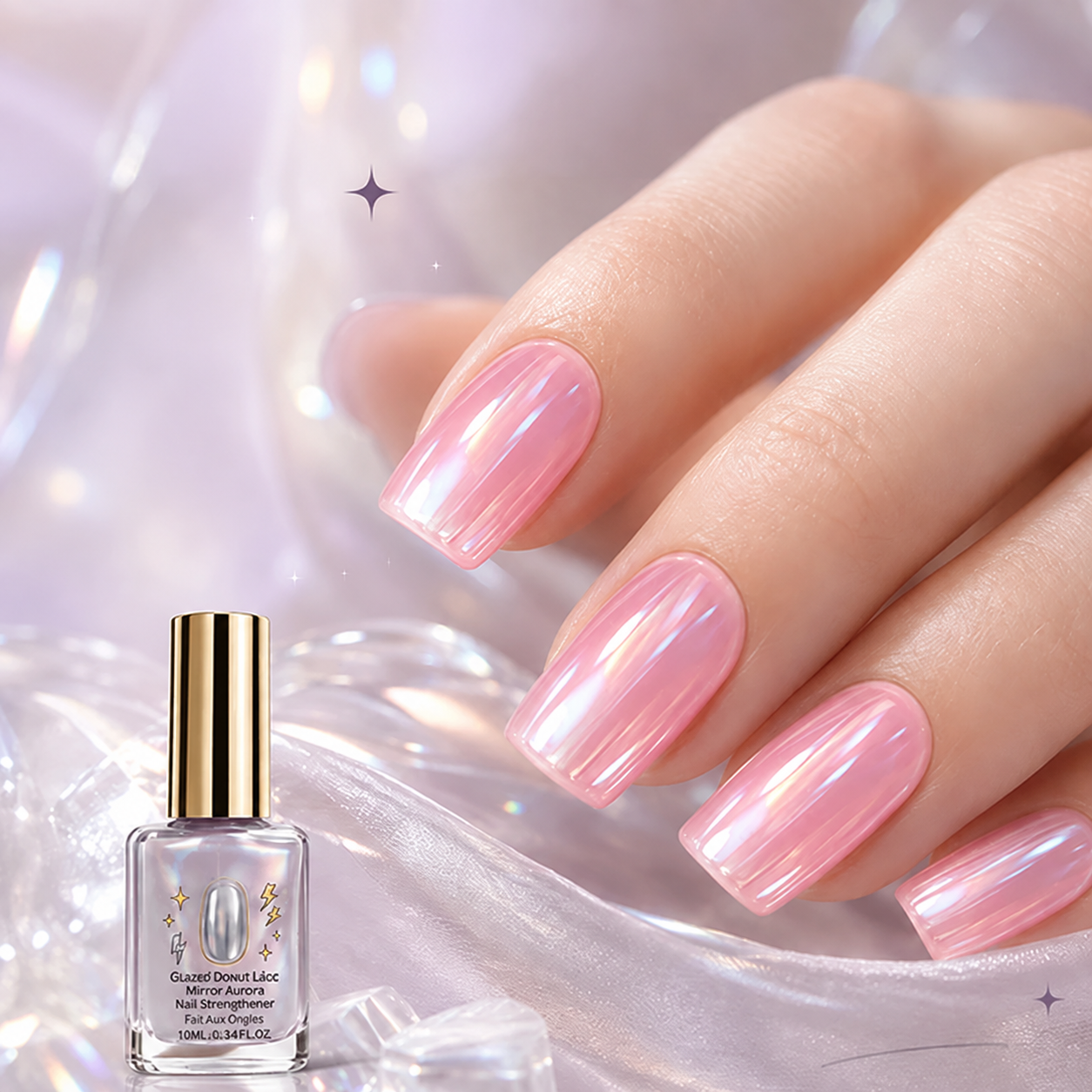 Limited Stock!!! AEXZR®🔥Last Day Buy 1 Get 1 Free $ 9.99 Each🔥💜✨Lilac Glossy Mirror Nail Strengthener