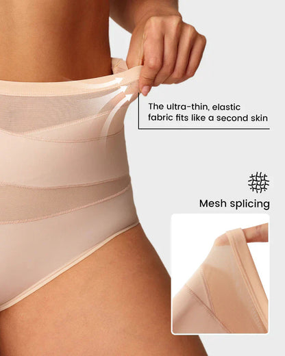 Sfrcord® Plus-Size High-Waist Cross Tummy Control Panties