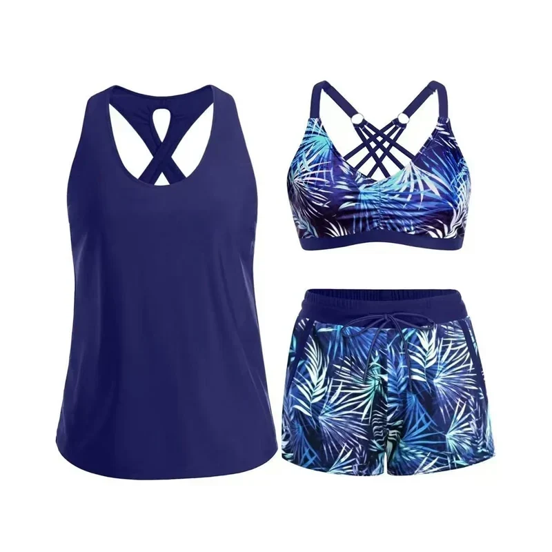 Limited Stock!!! Sfrcord® Women's 3-Piece Swimsuit Tankini Set with Shorts