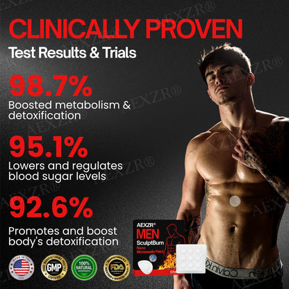 🏆AEXZR® Men SculptBurn Nano Microneedle Patch  – 💥Smart Fat-Burning & Body Sculpting Solution for Men🔥💪