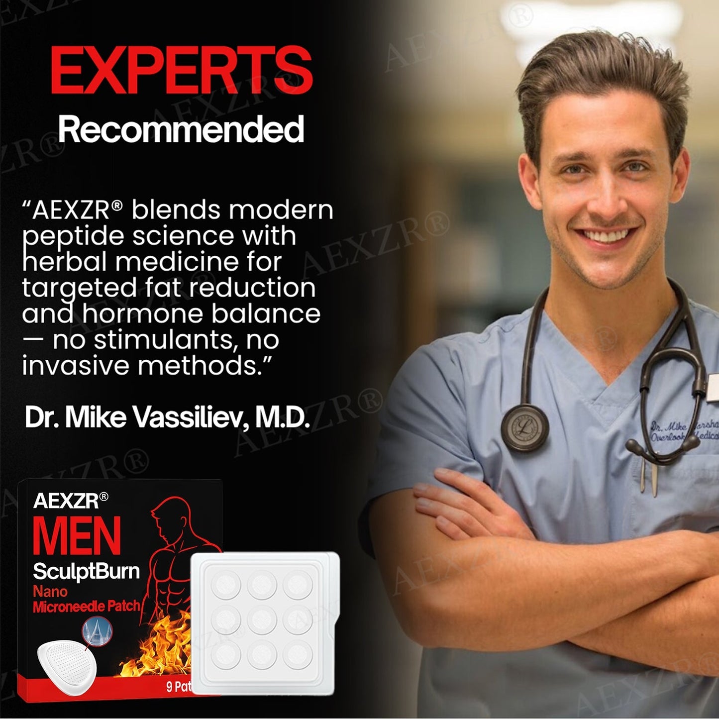 🏆AEXZR® Men SculptBurn Nano Microneedle Patch  – 💥Smart Fat-Burning & Body Sculpting Solution for Men🔥💪