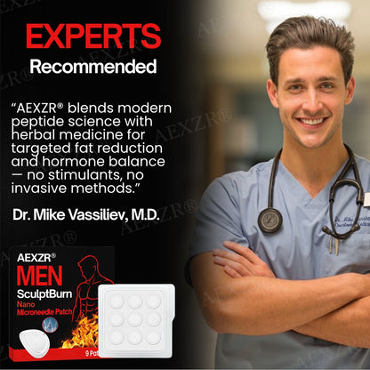🏆AEXZR® Men SculptBurn Nano Microneedle Patch  – 💥Smart Fat-Burning & Body Sculpting Solution for Men🔥💪