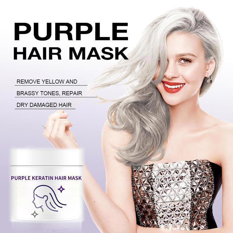 Limited Stock!!! AEXZR® Purple Keratin Hair Mask - Locks Color & Neutralizes Brass & Yellow Tones For Blonde Silver Gray Highlighted Hair