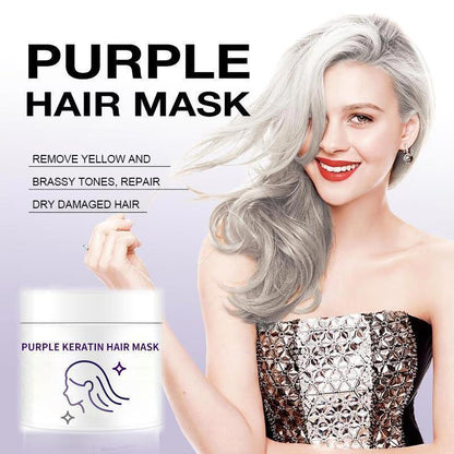 Limited Stock!!! AEXZR® Purple Keratin Hair Mask - Locks Color & Neutralizes Brass & Yellow Tones For Blonde Silver Gray Highlighted Hair