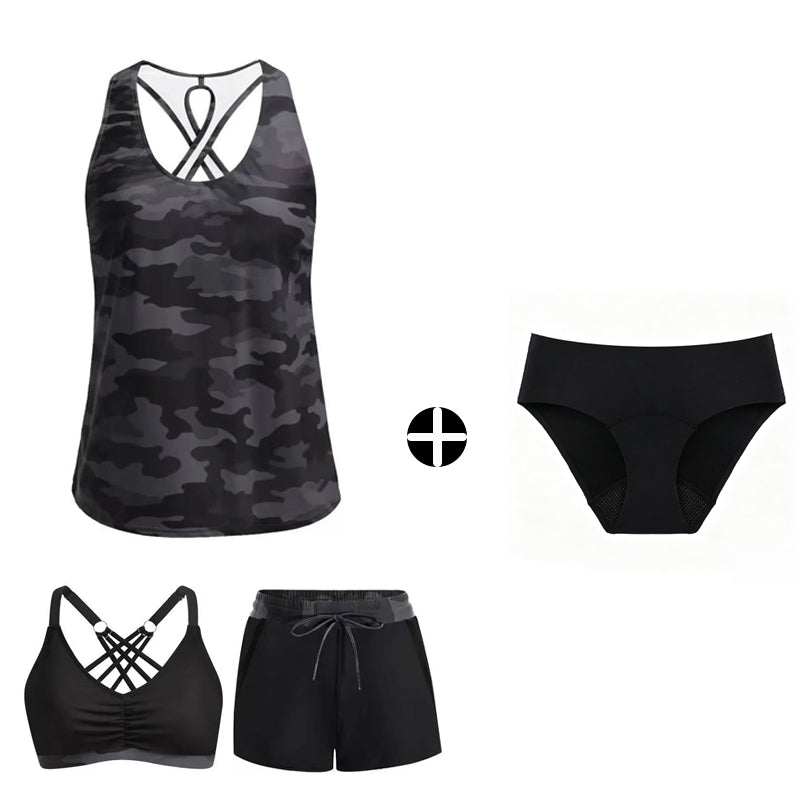 Limited Stock!!! Sfrcord® Women's 3-Piece Swimsuit Tankini Set with Shorts
