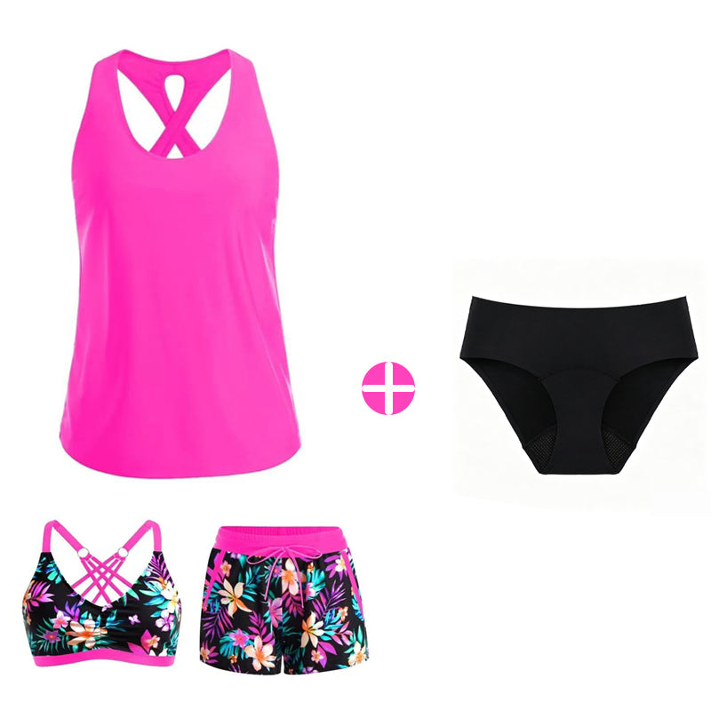 Limited Stock!!! Sfrcord® Women's 3-Piece Swimsuit Tankini Set with Shorts