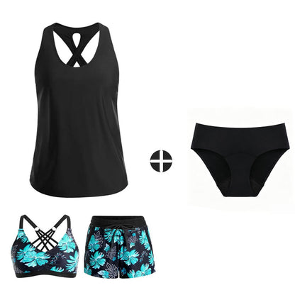 Limited Stock!!! Sfrcord® Women's 3-Piece Swimsuit Tankini Set with Shorts