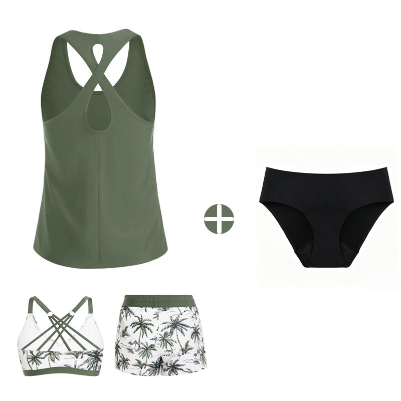 Limited Stock!!! Sfrcord® Women's 3-Piece Swimsuit Tankini Set with Shorts