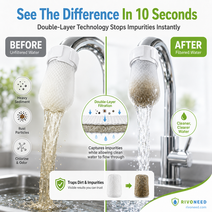 ⏰60%OFF⚡50K+ SOLD!💥AEXZR® Anti-Splash Kitchen Faucet Cotton Filter for Sediment & Rust Removal