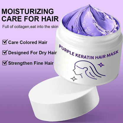 Limited Stock!!! AEXZR® Purple Keratin Hair Mask - Locks Color & Neutralizes Brass & Yellow Tones For Blonde Silver Gray Highlighted Hair