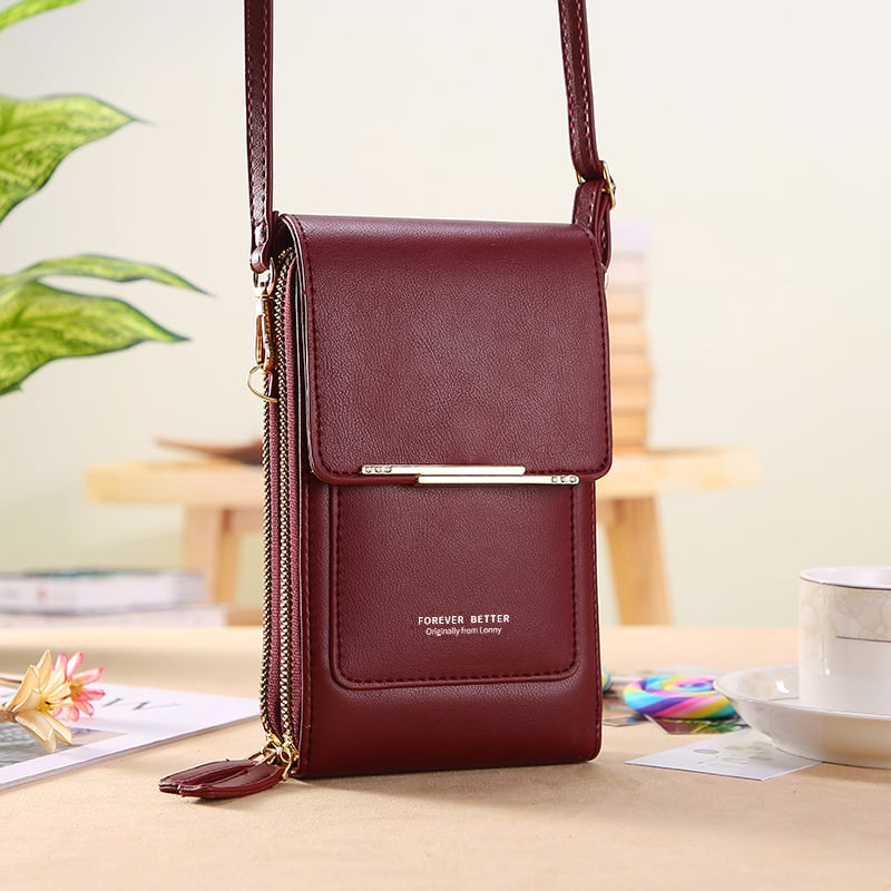 👜 📱AEXZR® Simple and elegant women's touchscreen crossbody phone wallet