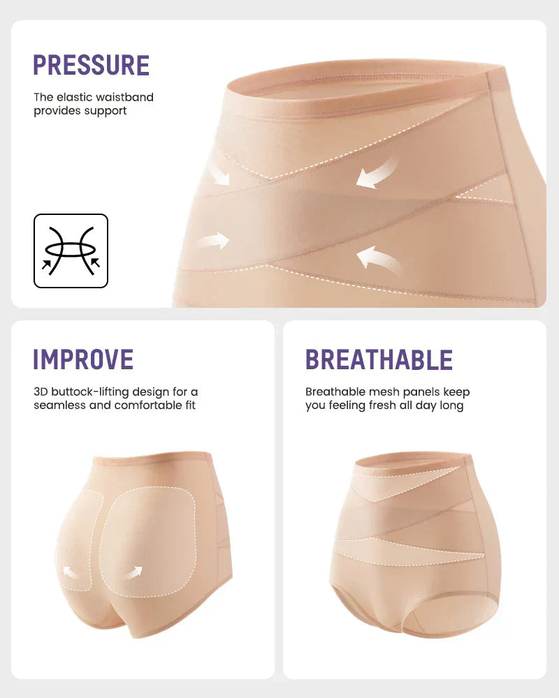 Sfrcord® Plus-Size High-Waist Cross Tummy Control Panties