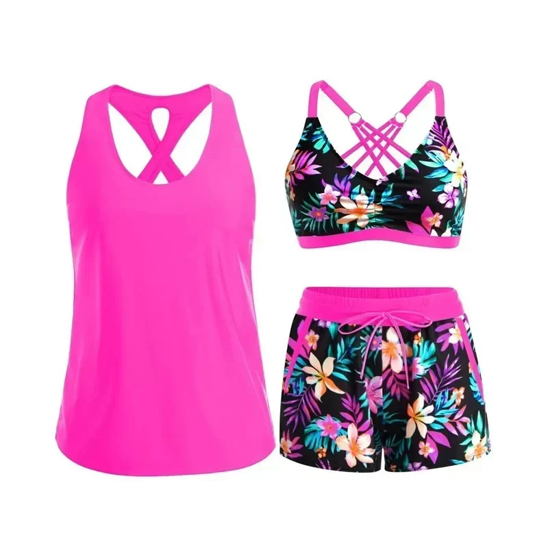 Limited Stock!!! Sfrcord® Women's 3-Piece Swimsuit Tankini Set with Shorts