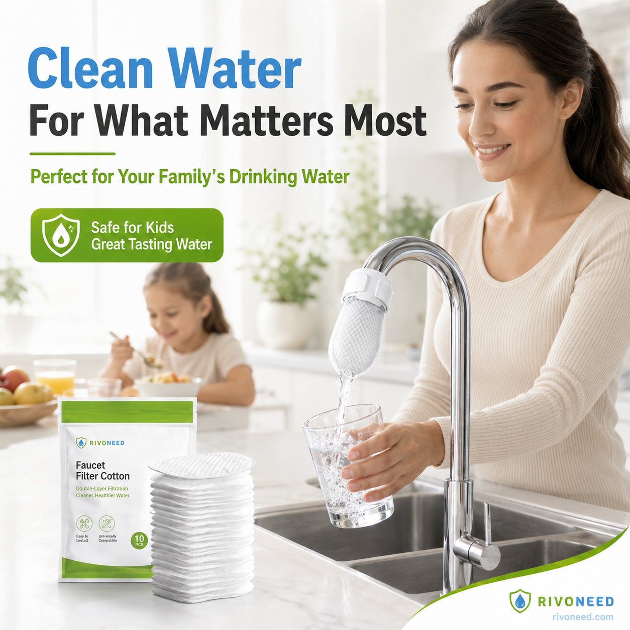 ⏰60%OFF⚡50K+ SOLD!💥AEXZR® Anti-Splash Kitchen Faucet Cotton Filter for Sediment & Rust Removal
