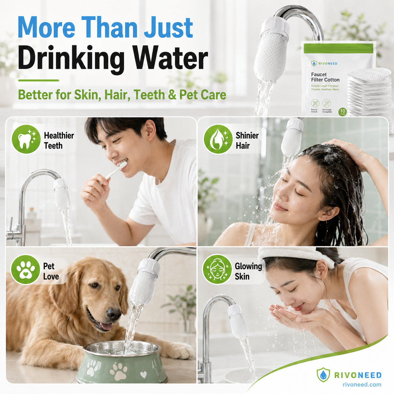 ⏰60%OFF⚡50K+ SOLD!💥AEXZR® Anti-Splash Kitchen Faucet Cotton Filter for Sediment & Rust Removal