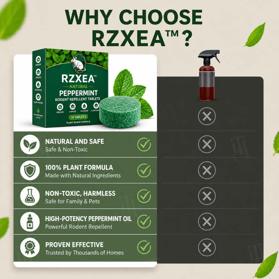 RZXEA™ Natürliche Pfefferminz-Tabletten zur Nagetierabwehr für Haus & Garage 🏡
