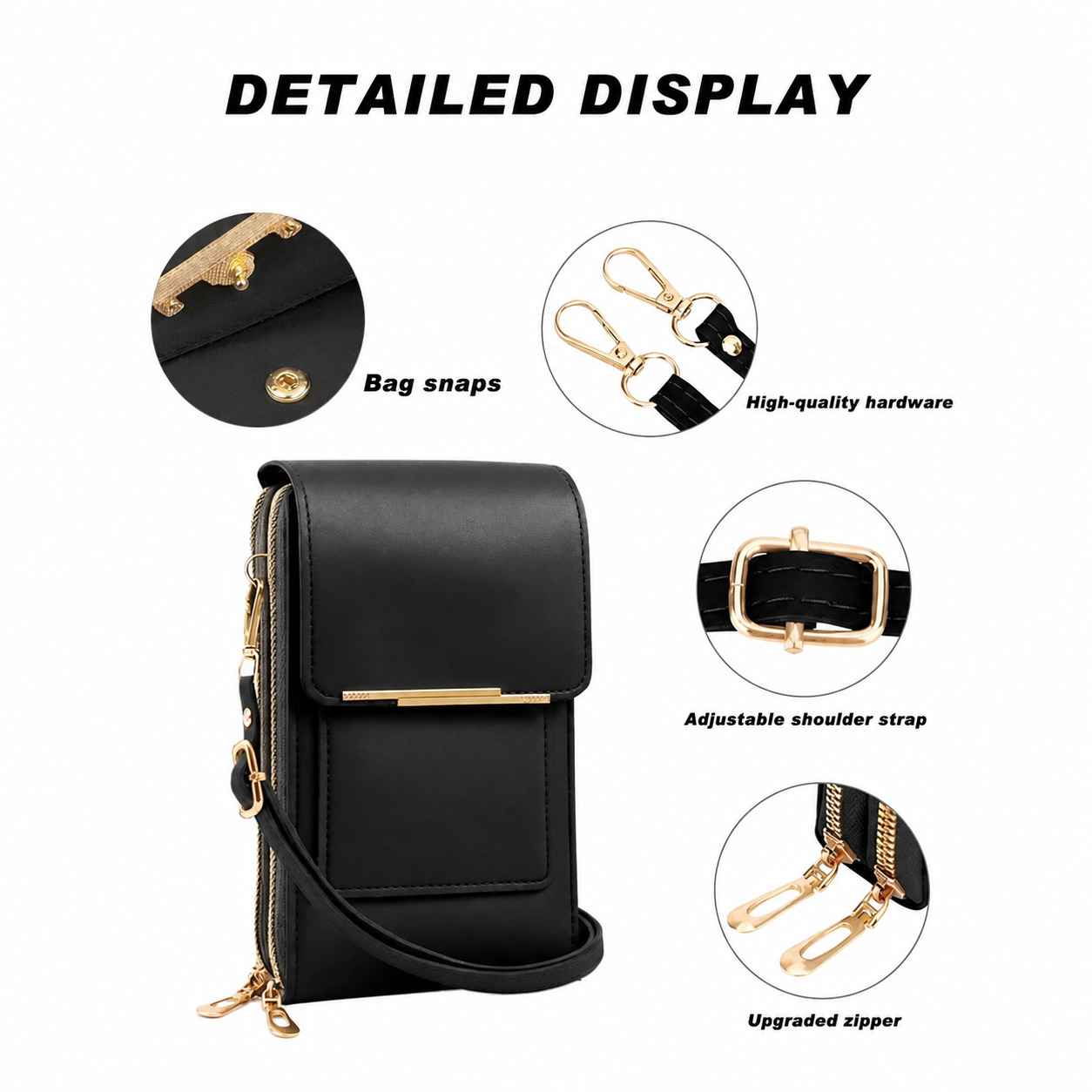 👜 📱AEXZR® Simple and elegant women's touchscreen crossbody phone wallet