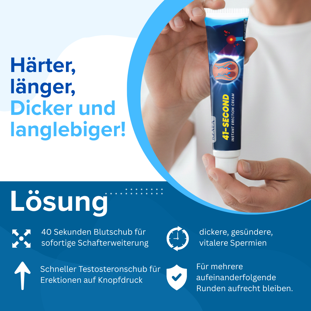 Nur noch 10 Plätze zum Sonderpreis!RZXEA™ 41-Sekunden-Creme für sofortige Erektion 🚀 🚀In 41 s einsatzbereit – 4 h Vollgas