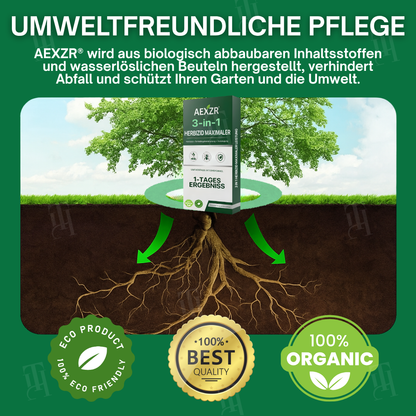 AEXZR® 3-in-1 Herbizid | Sichtbare Ergebnisse in 24 Std. | 100% sicher für Kinder & Haustiere | Max Power Unkraut- & Wurzelvernichter 🚫🌿