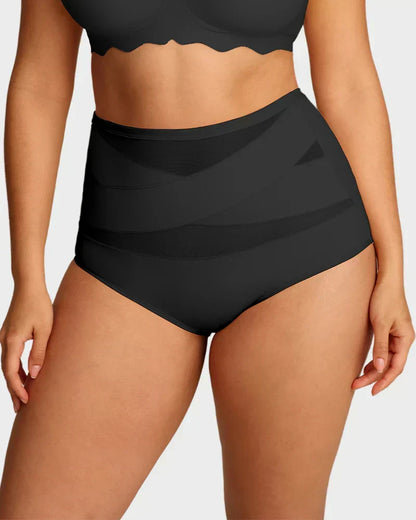 Sfrcord® Plus-Size High-Waist Cross Tummy Control Panties
