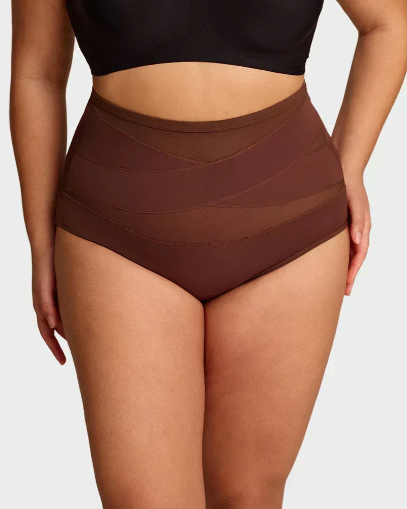Sfrcord® Plus-Size High-Waist Cross Tummy Control Panties