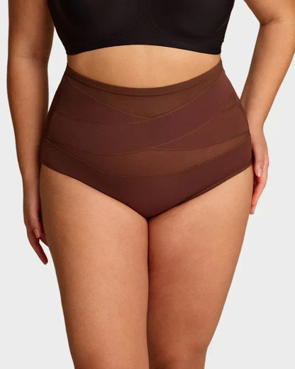 Sfrcord® Plus-Size High-Waist Cross Tummy Control Panties