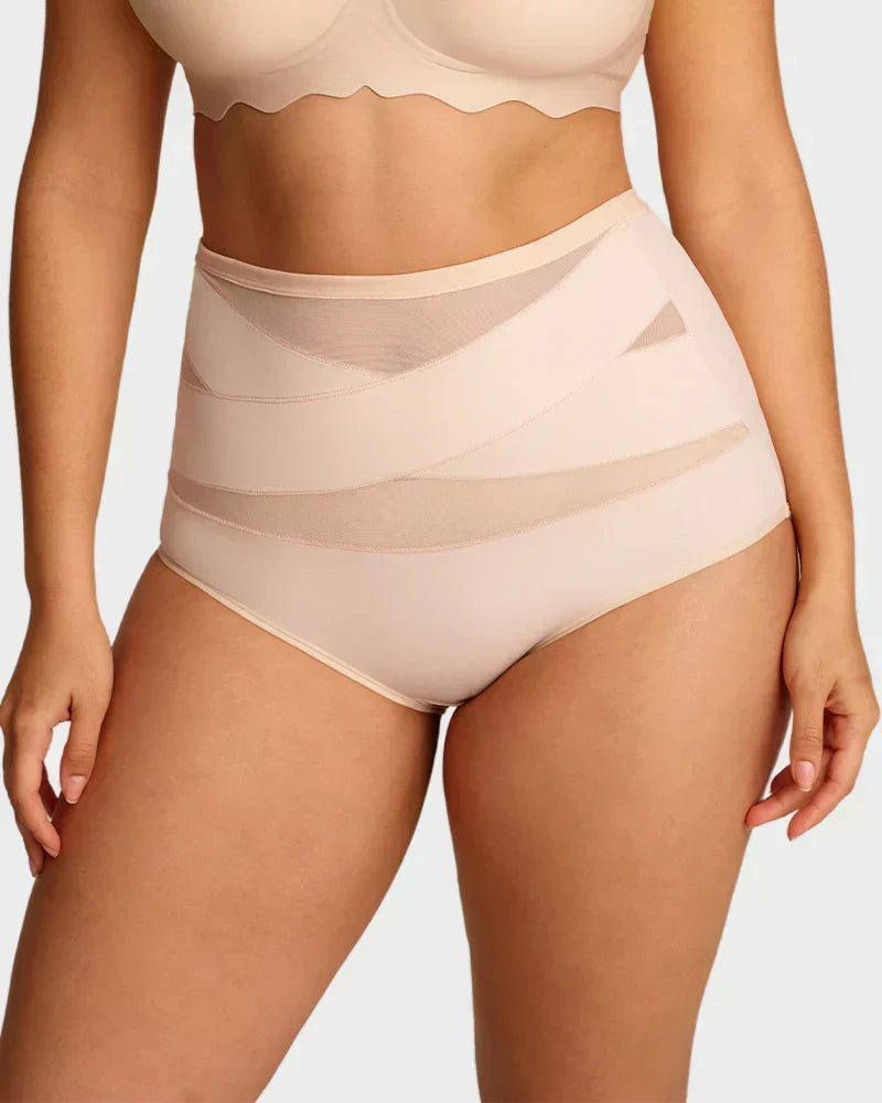 Sfrcord® Plus-Size High-Waist Cross Tummy Control Panties
