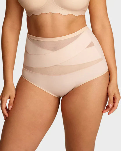 Sfrcord® Plus-Size High-Waist Cross Tummy Control Panties