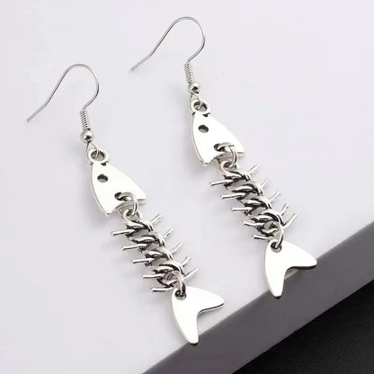 CZTICLE® Fashion Handmade Simple Design Antique Silver Color Fish Bone Earrings