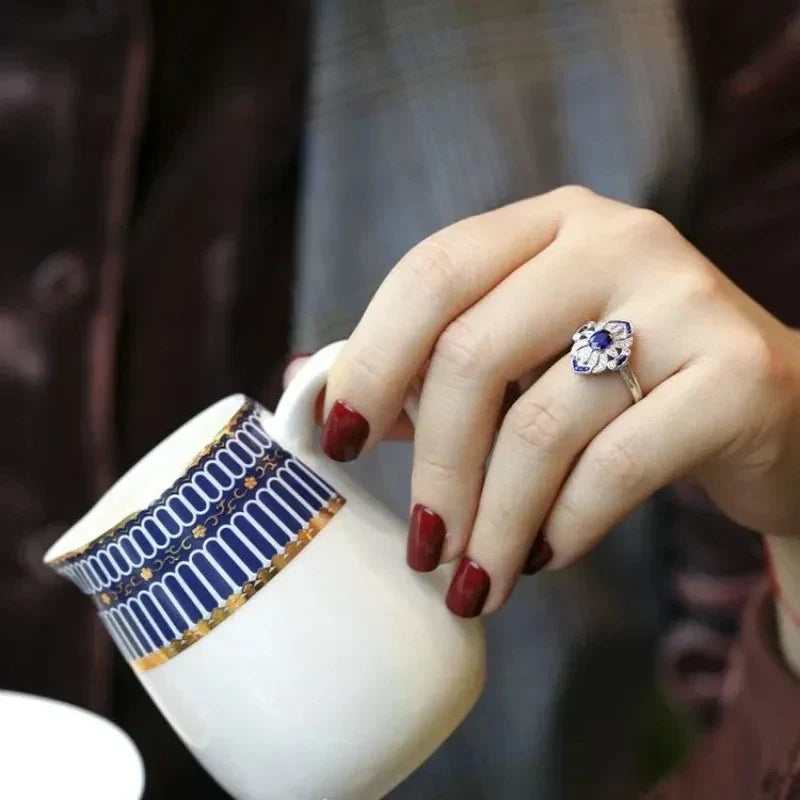 CZTICLE® Mode-Klassiker Luxus Damen hellblau Saphir Ring