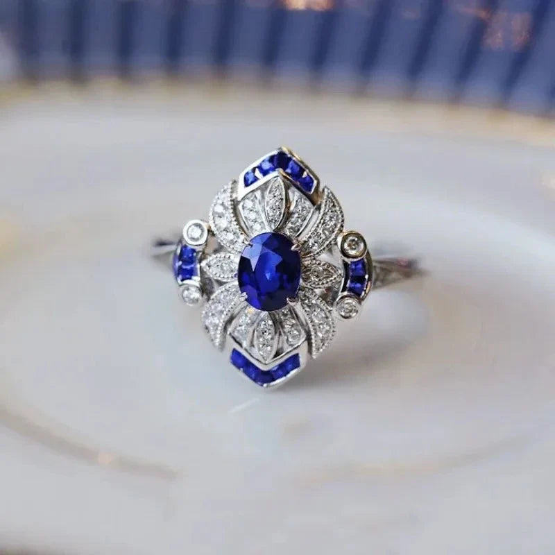 CZTICLE® Mode-Klassiker Luxus Damen hellblau Saphir Ring