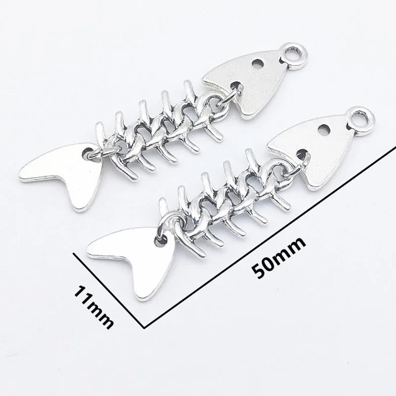 CZTICLE® Fashion Handmade Simple Design Antique Silver Color Fish Bone Earrings