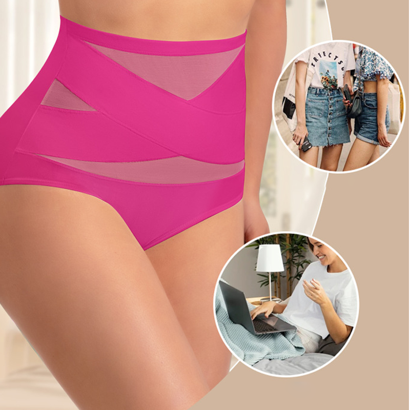 Sfrcord® Plus-Size High-Waist Cross Tummy Control Panties