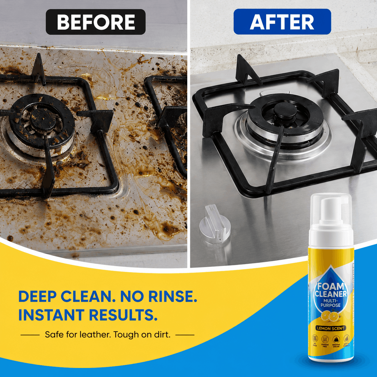 ⚡Limited Stock!!!🔥Last Day 60% OFF🔥 Foam No-Rinse Cleaner — Spray, Wipe & Done