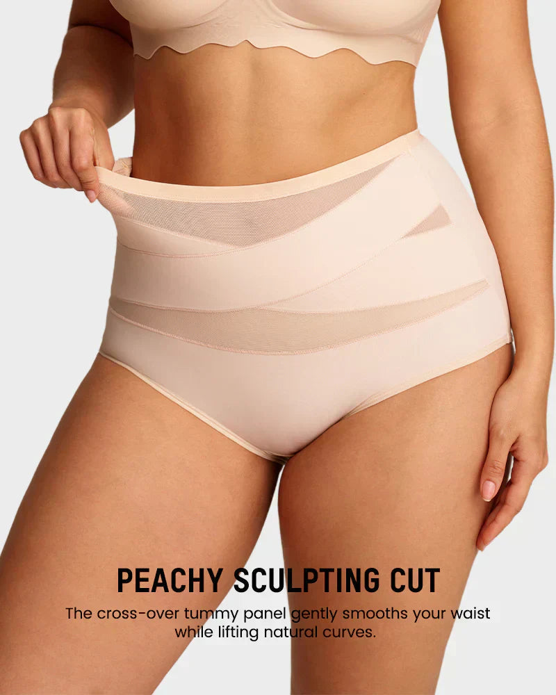 Sfrcord® Plus-Size High-Waist Cross Tummy Control Panties