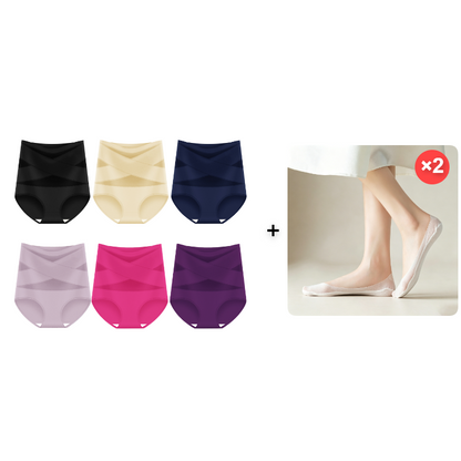 Sfrcord® Plus-Size High-Waist Cross Tummy Control Panties