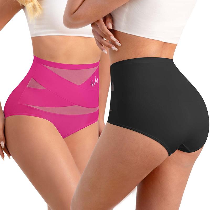 Sfrcord® Plus-Size High-Waist Cross Tummy Control Panties