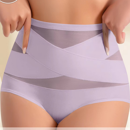 Sfrcord® Plus-Size High-Waist Cross Tummy Control Panties
