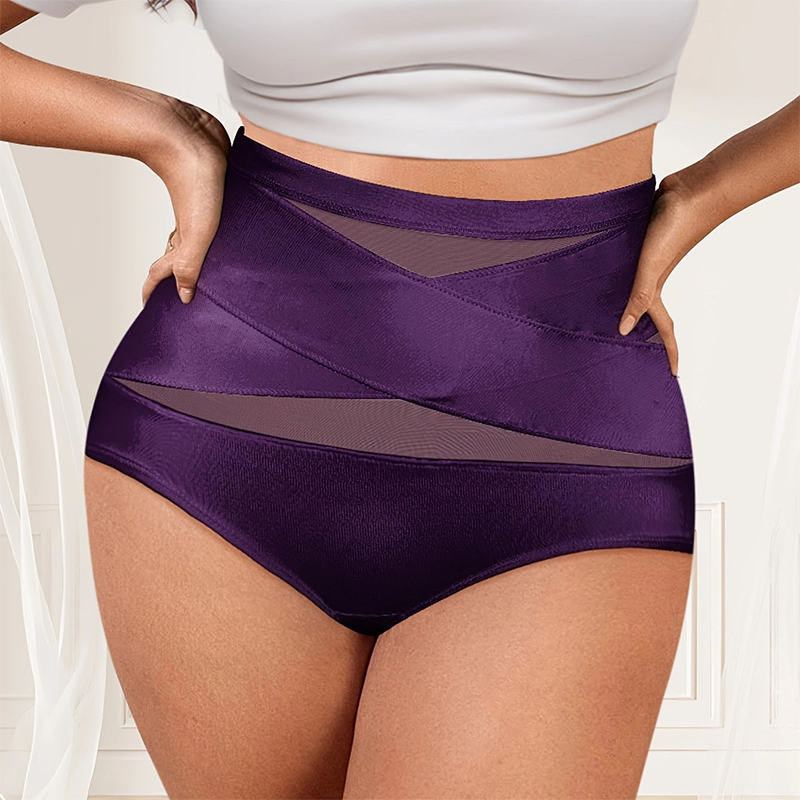Sfrcord® Plus-Size High-Waist Cross Tummy Control Panties
