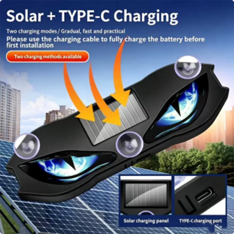 🎉 2026 Sale — Over 20,000 Sold! 🚗AEXZR® Solar LED Car Warning Light – Devil Eye Design 🔥