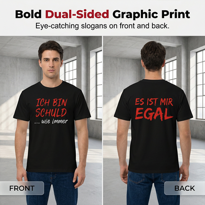 Begrenzter Vorrat!!!  Witziges deutsches Slogan-T-Shirt für Herren, schwarz, Kurzarm, Rundhalsausschnitt
