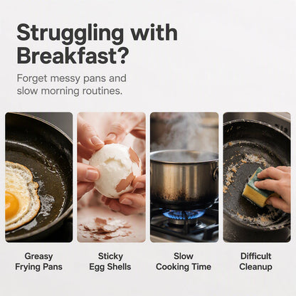 Limited Stock!!! AEXZR® 🥚✨ BUY 1 GET 1 FREE! Dual-Cavity Microwave Egg Poacher | Quick & Healthy Breakfast in Minutes 🍳