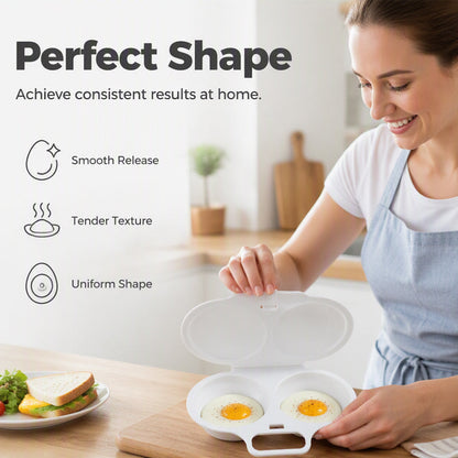 Limited Stock!!! AEXZR® 🥚✨ BUY 1 GET 1 FREE! Dual-Cavity Microwave Egg Poacher | Quick & Healthy Breakfast in Minutes 🍳