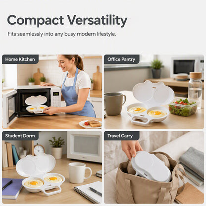 Limited Stock!!! AEXZR® 🥚✨ BUY 1 GET 1 FREE! Dual-Cavity Microwave Egg Poacher | Quick & Healthy Breakfast in Minutes 🍳