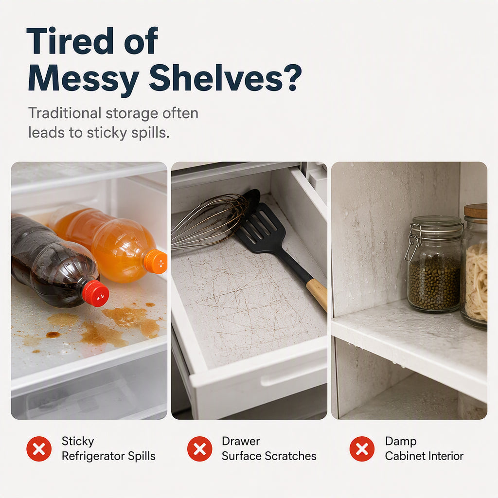 🧊 50% OFF NOW! 🛡️ AEXZR® Waterproof Fridge Shelf Liners – Non-slip, easy-clean & food-safe – Keeps fridge shelves fresh & organized ✨